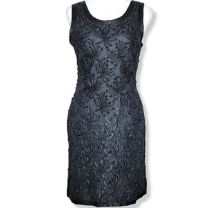 Sleeveless Bead Embellished Zipper Back Mini Dress Size Small